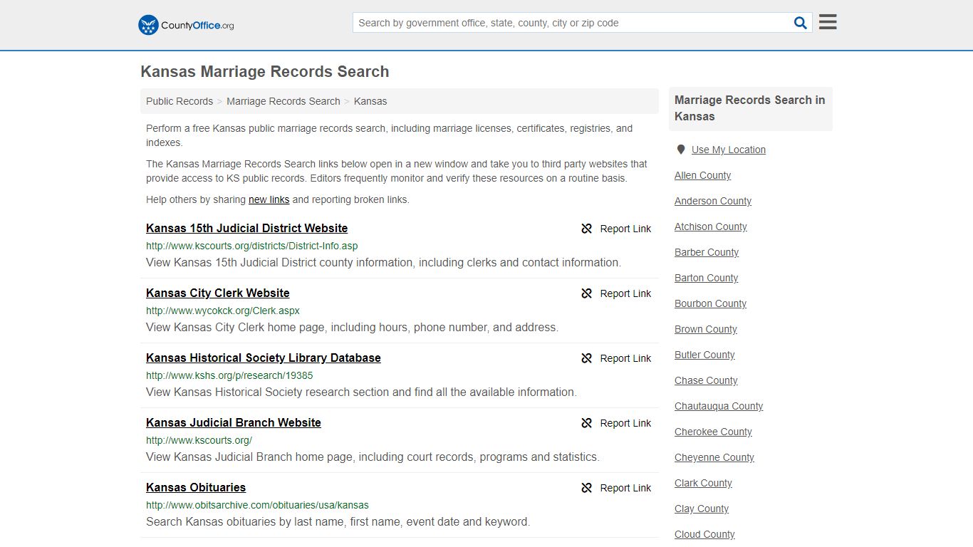 Marriage Records Search - Kansas (Marriage Licenses ...